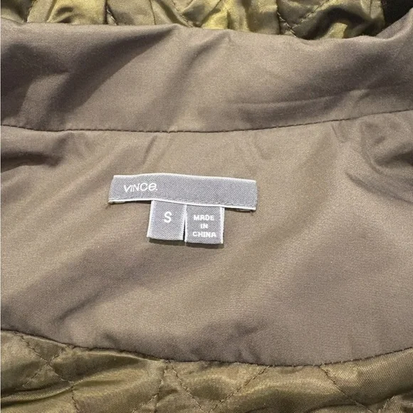 Vince Olive Bomber Jacket with genuine fur hood - Picture 5 of 12